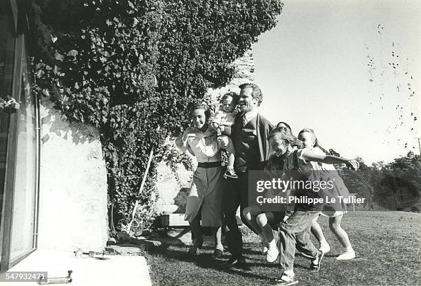 'Au Nom de Tous Les Miens' during filming, 18th October 1982. The movie is based on the true story of Holocaust survivor Martin Gray. Pictured are...