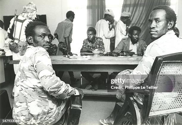 Hissène Habré officers in N'Djamena during the 1982 coup d'état, Chad, 4th June 1982.