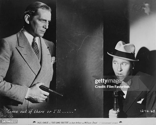 American actors William 'Stage' Boyd , as Mike Slade, and Jack Oakie as 'Cyclone' Case, in a publicity still for A. Edward Sutherland's 1931 comedy,...