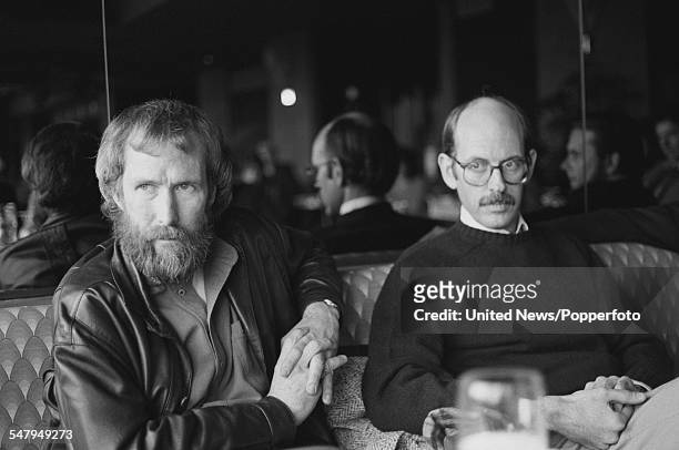 American puppeteers and creators of The Muppet Show, Jim Henson on left, and Frank Oz pictured together at a press launch for the film 'The Dark...