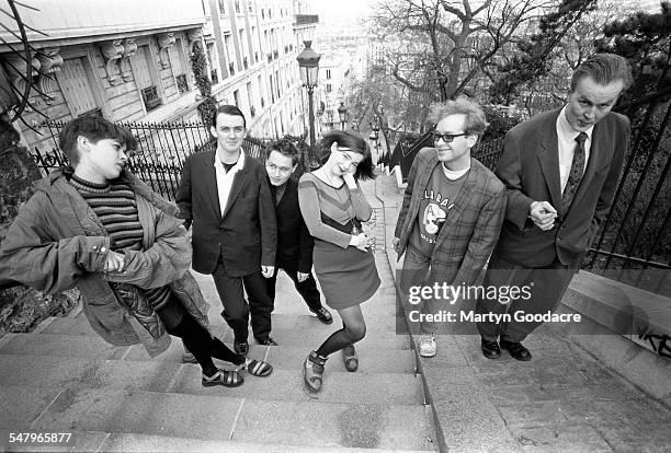 Group portrait of The Sugarcubes, featuring Bjork , Paris, France, 1991.