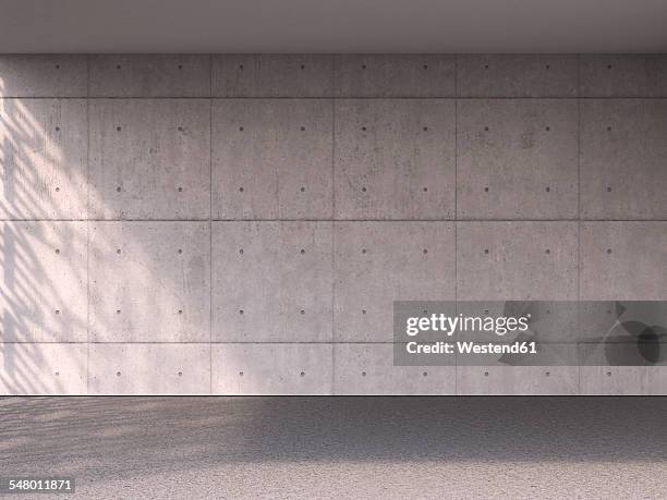 empty room with concrete wall and floor, 3d rendering - interior stock illustrations