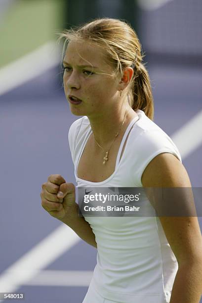 Maria Sharapova defeats Brie Rippner 5-7, 6-2, 6-2 during her match at the Pacific Life Open in Indian Wells, California. DIGITAL IMAGE. Mandatory...