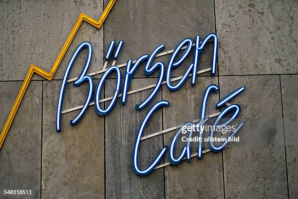 Liechtenstein Vaduz Vaduz - neon writing Boersen Cafe - undatiert