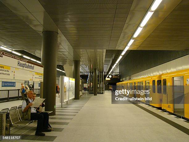 Germany Berlin Mitte - subway station Hauptbahnhof U-Bahn line U55