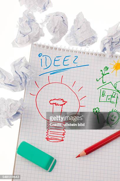 Bulb on a drawing as a symbol of new ideas