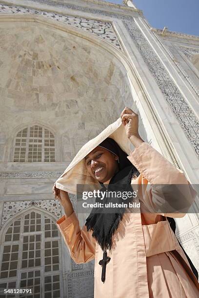 India Uttar Pradesh Agra - Christian nuns in the Taj Mahal