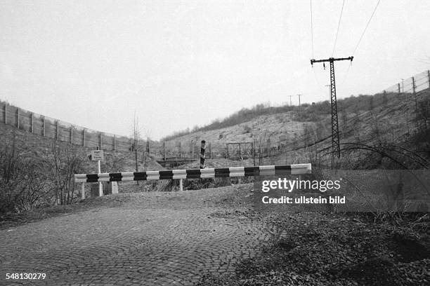 Germany Hesse - inner German border cutting the road B249 between Wanfried and Katharinenberg