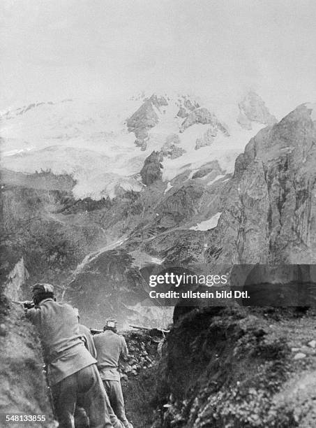 Trench of the Austro-Hungarian troops in the Dolomites