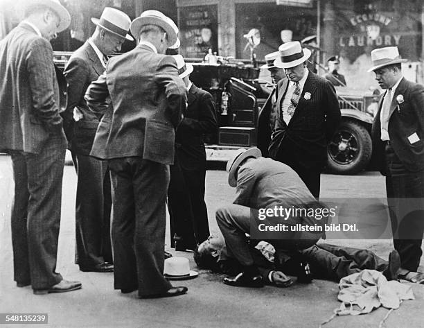 New York, New York City:: Era of Prohibition An alcohol smuggler was shot dead by a member of a rivaling gang during the era of prohibition - 1929 -...