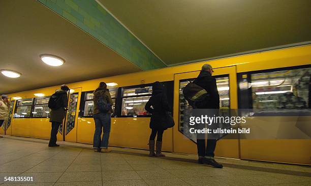 Germany Berlin Mitte - subway Line U8 in the station Alexanderplatz -