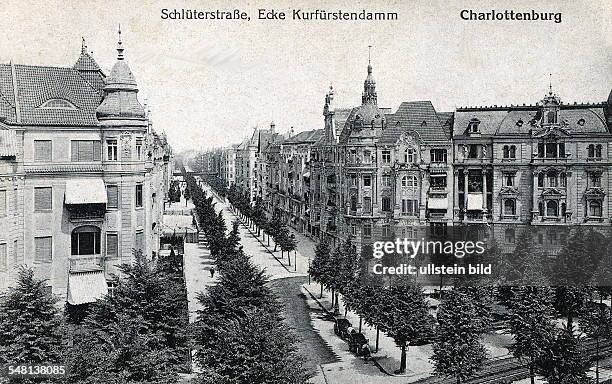 Blick in die Schlüterstrasse, Ecke Kurfürstendamm - Postkarte ohne Aufnahmedatum