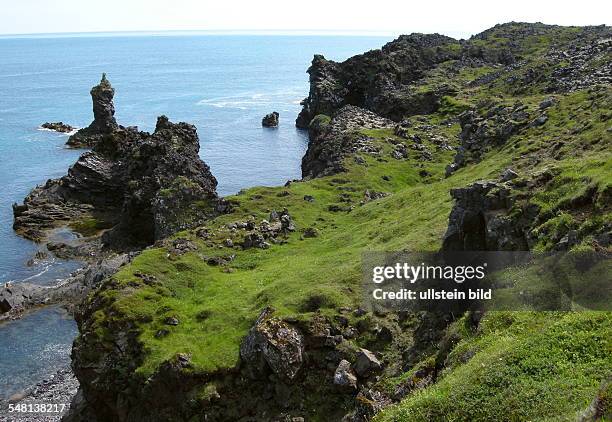 Iceland Peninsula Snaefeellsnes - National park Snaefellsjoekull, cliffs