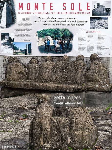 Italy Emilia-Romagna - memorial of the massacre of Marzabotto - commited 1944 by SS mechanized division, killing hundreds of civilians - the area is...
