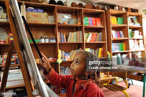 Ethiopia Addis Abeba Addis Abeba - private child aid project, girl in the English lesson