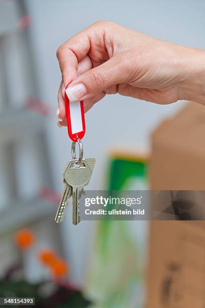 Symbolic photo new apartment, change of residence, key of the apartment -