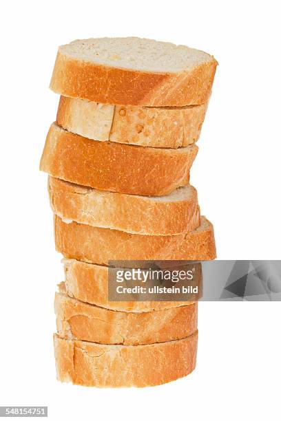 Bread, slices of French baguette