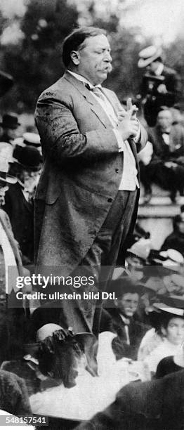 Taft, William Howard *15.09.1857-+ Politican, Republican Party, USA 27th President of the USA 1909-1913 - Taft at an election campaign rally - 1908 -...