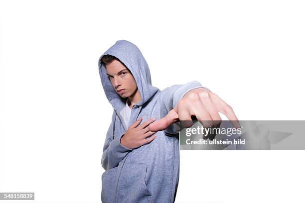 Young man wearing a sweater with hood - 2010