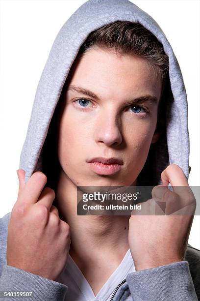 Young man wearing a sweater with hood - 2010