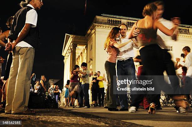 Federal Republic of Germany Berlin Mitte - tango dancer at "Hit and Run - Tango, a tango flashmob event at the Bebelplatz in front of the State Opera...