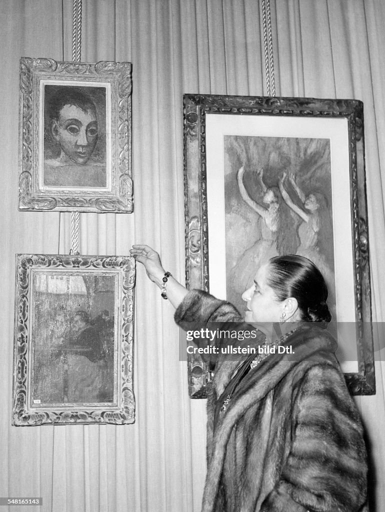 Helena Rubinstein, Unternehmerin, USA, Gemälde Picasso und Degas, veröff. 1954