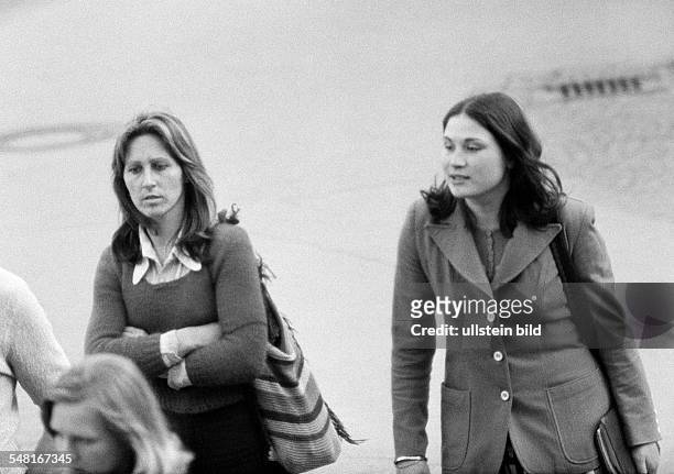 People, two young woman, pulli, jacket, aged 20 to 30 years, at that time Jugoslavia, Yugoslavia, today Slovenia, Ljubljana -