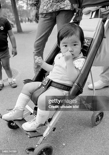 People, children, little boy in a baby carriage, Japanese, aged 2 to 3 years -