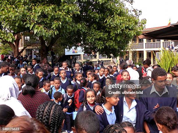 Ethiopia Addis Abeba Addis Abeba - school boys and girls in uniform in a school of a Franciscan convent