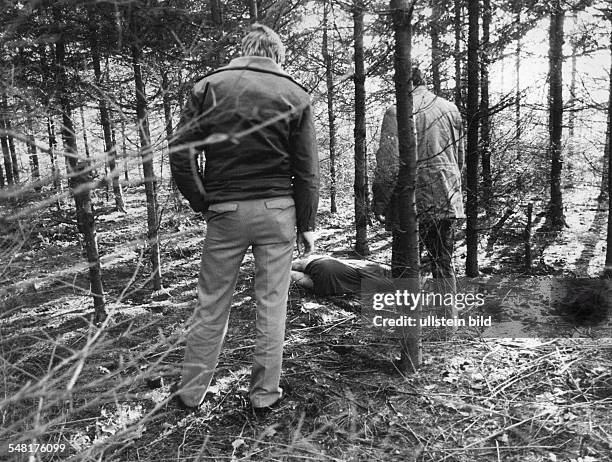 Germany Schleswig-Holstein -murder case Gabriele Stender from Henstedt-Ulzburg, location of the dead body of Gabriele Stender in a forest near...