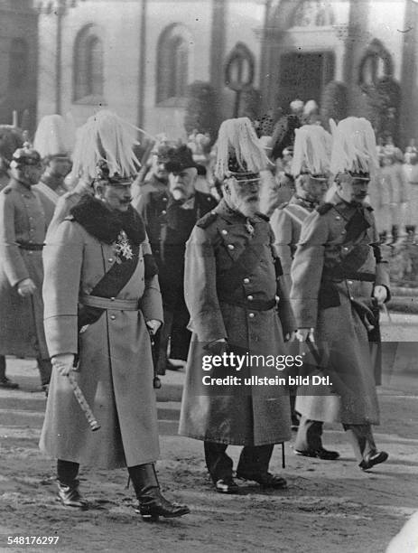 Germany Kingdom Bavaria Munich: Wilhelm II *27.01.1859-+ German Emperor 1888-1918 King of Prussia Wilhelm II with King Ludwig III of Bavaria and...