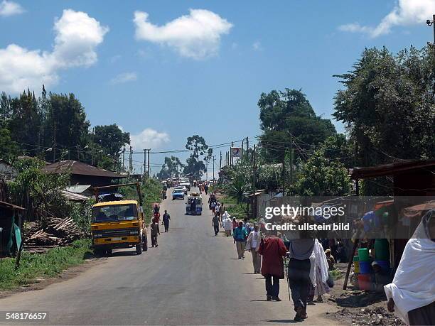 Ethiopia Addis Abeba Addis Abeba - street scene in poor district in a suburb of the city