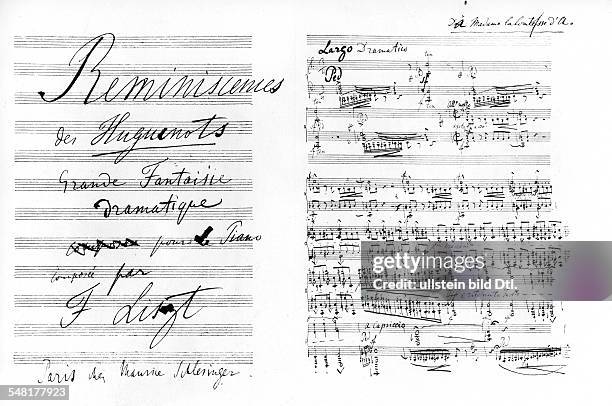 Liszt, Franz *22.10.1811-31.07.1886+ Komponist, Pianist, Dirigent, Schriftsteller, Ungarn - Notenblatt 'Grande fantaisie dramatique sur des themes de...