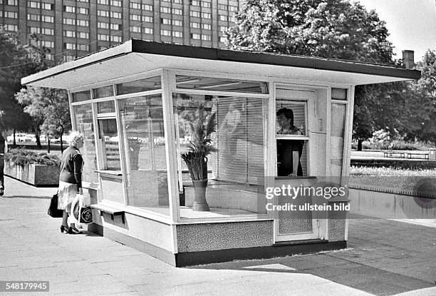 German Democratic Republic Bezirk Berlin East Berlin - flower shop at Friedrichstrasse