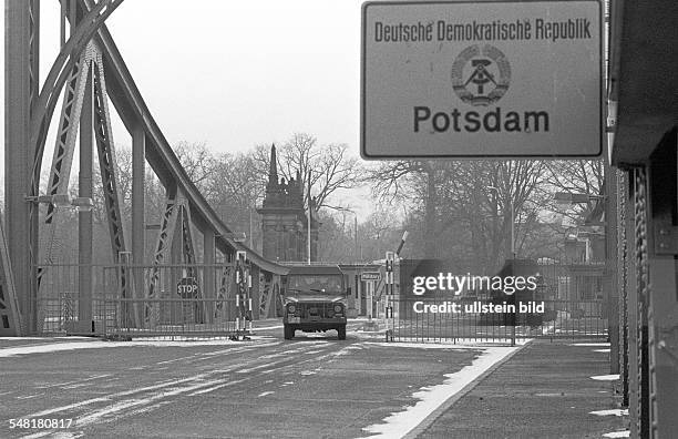 Exchange of Spies in the Cold War The 'Glienicker Bruecke ' - referred to as 'Bridge of Spies' by reporters - prior to an exchange of a Russian...