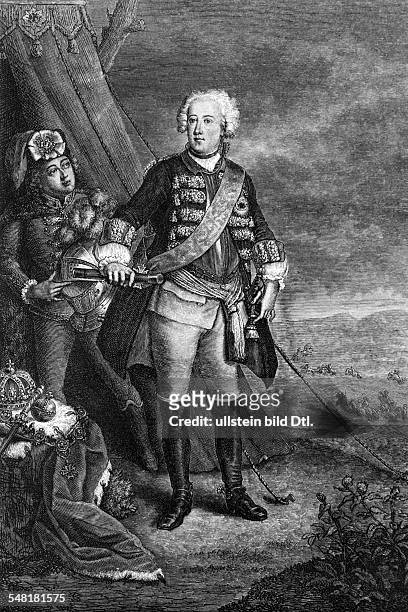 König von Preussen 1740 - 1786 Kronprinz Friedrich 1724 Nach einem Gemälde von Thomas Huber