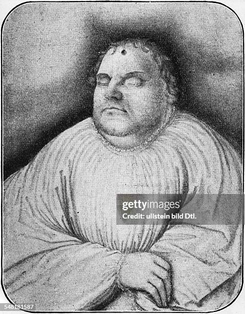 Luther, Martin - Priest, Reformer, D *10.11.1483-18.02.1546+ - Martin Luther on his deathbed- a painting by Lucas Cranach the Elder - ca. 1930...
