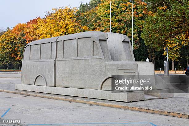 Germany Berlin Tiergarten - monument of the grey busses is remembering the victoms of euthanasia, who were deported in 1940 -