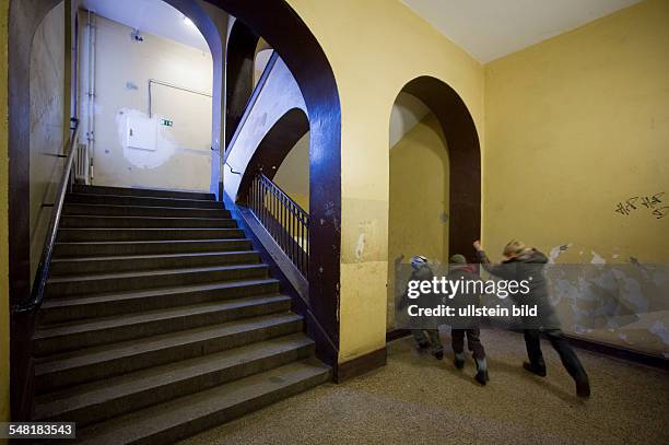 Germany Berlin Pankow - Shabby staircase at the Bornholm primary school -