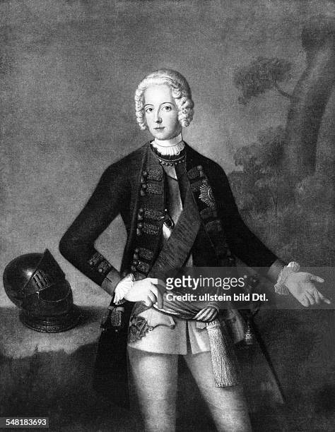 König von Preussen 1740 - 1786 Kronprinz Friedrich um 1729 nach dem Gemälde eines unbekannten Künstlers