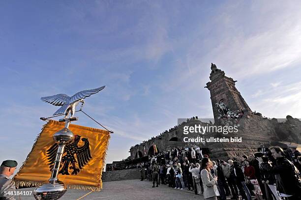Germany Thuringia - soldiers of the German Federal Armed Forces during the swearing-in ceremony in Bad Frankenhausen at Kyffhaeuser monument, the...