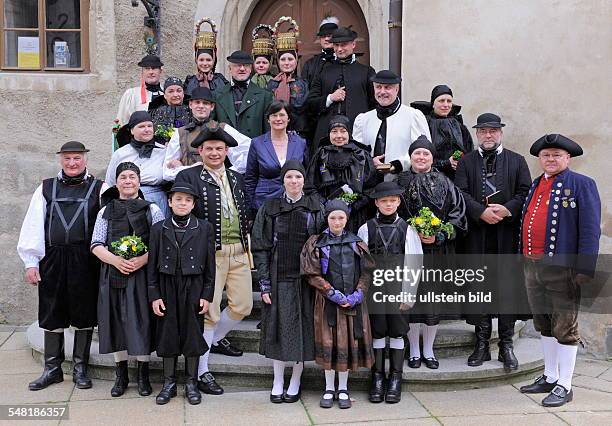 Lieberknecht, Christine - Politician, CDU, Germany, Prime Minister of Thuringia - at the German festival with traditional costumes in Altenburg