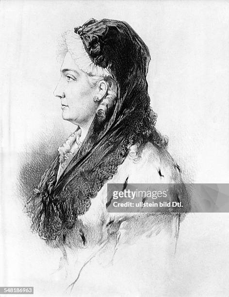 König von Preussen 1740 - 1786 - Königin Elisabeth Christine Gemahlin Friedrichs II., geb. Prinzessin von Braunschweig-Bevern. Lithographie nach...
