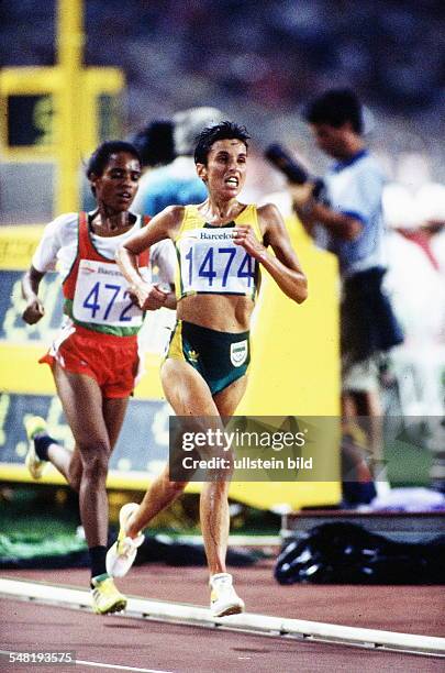 10000m Frauen: Duell zwischen Elena Meyer und der Olympiasiegerin Derartu Tulu - 1992