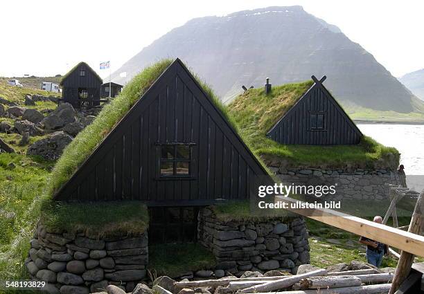 Iceland Bolungarvik - old fishing station shows the situation around 1890