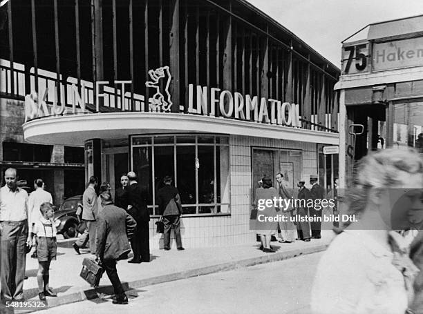 Germany, Post War Years in Berlin 1945-49 Pedestrians at Bahnhof Zoo Train Station - 1945