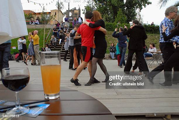 Germany Berlin Mitte - tango dance night in the beach bar at Monbijoupark -