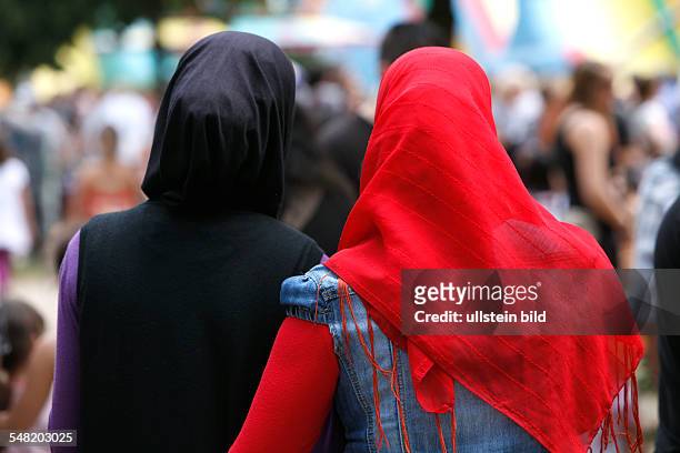 Germany Berlin - muslim women with headscarfs -