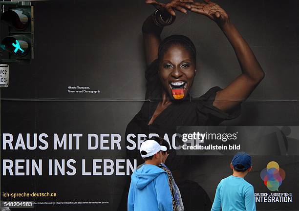 Germany Berlin - poster for integration and the german language -