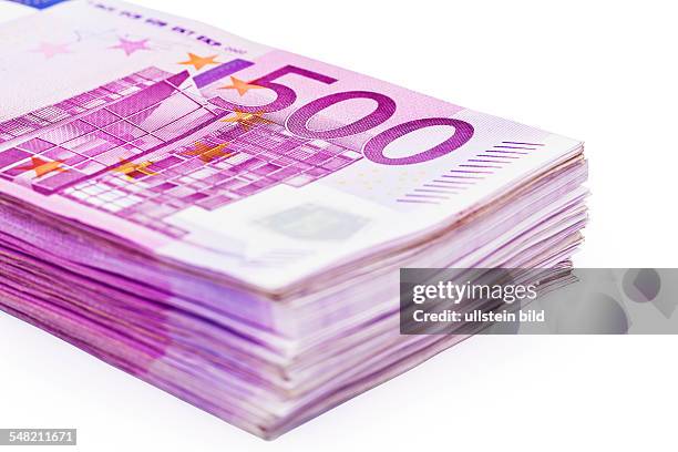Pile of 500 Euro banknotes